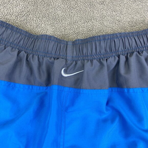 Nike Swim Shorts Adult Small Blue & Gray Drawstring Swimming 9in Inseam Men - Picture 10 of 11